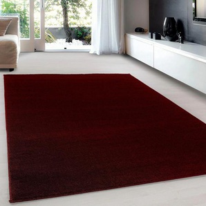 Teppich AYYILDIZ TEPPICHE ATA Teppiche Gr. B/L: 280 cm x 370 cm, 10 mm, 1 St., rot Esszimmerteppiche Kurzflor, uni, große Farbauswahl, robust, auch als Läufer und in rund