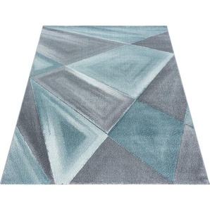Teppich AYYILDIZ TEPPICHE Beta 1130 Teppiche Gr. B/L: 240 cm x 340 cm, 11 mm, 1 St., blau Esszimmerteppiche Kurzflor, Wohnzimmer