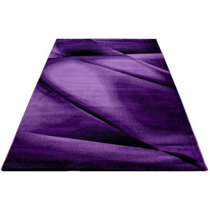 Teppich AYYILDIZ TEPPICHE MIAMI 6590 Teppiche Gr. B/L: 240 cm x 340 cm, 12 mm, 1 St., lila Esszimmerteppiche strapazierfähig pflegeleicht Kurzflorteppich