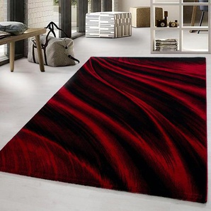 Teppich AYYILDIZ TEPPICHE Miami 6630 Teppiche Gr. B/L: 160 cm x 230 cm, 12 mm, 1 St., rot (rot, schwarz) Esszimmerteppiche Kurzflor, Wohnzimmer