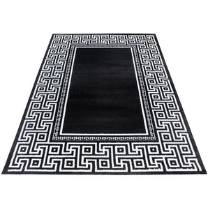Teppich AYYILDIZ TEPPICHE PARMA 9340 Teppiche Gr. B/L: 200 cm x 290 cm, 12 mm, 1 St., schwarz (black) Esszimmerteppiche strapazierfähig pflegeleicht Kurzflorteppich