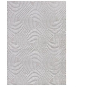Teppich AYYILDIZ TEPPICHE SAHARA 1113 Teppiche Gr. B/L: 280 cm x 370 cm, 12 mm, 1 St., silberfarben Esszimmerteppiche Pflegeleicht Strapazierfähig Trend Colors