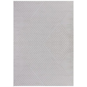 Teppich AYYILDIZ TEPPICHE SAHARA 1115 Teppiche Gr. B/L: 240 cm x 340 cm, 12 mm, 1 St., silberfarben Esszimmerteppiche Pflegeleicht Strapazierfähig Trend Colors