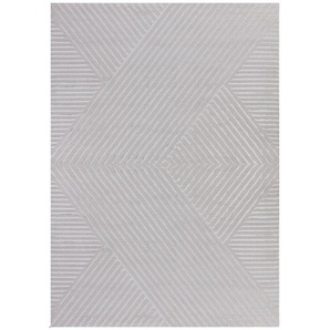 Teppich AYYILDIZ TEPPICHE SAHARA 1115 Teppiche Gr. B/L: 280 cm x 370 cm, 12 mm, 1 St., silberfarben Esszimmerteppiche Pflegeleicht Strapazierfähig Trend Colors