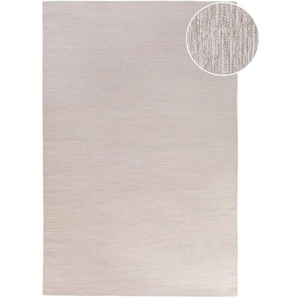 Teppich Beige Baumwolle Rechteckig 140 x 200 cm Kurzflor Handgewebt Farbverlauf Modern Skandi Wohnzimmerteppich für Fußbodenheizung