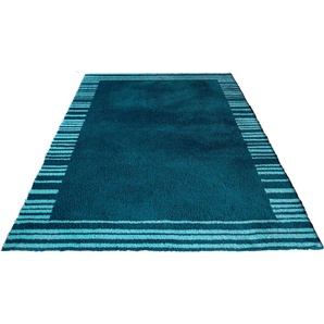 Teppich BRUNO BANANI Cameo Teppiche Gr. B/L: 200 cm x 300 cm, 20 mm, 1 St., blau Esszimmerteppiche angenehme Haptik, mit Bordüre, Wohnzimmer, Schlafzimmer, Kinderzimmer