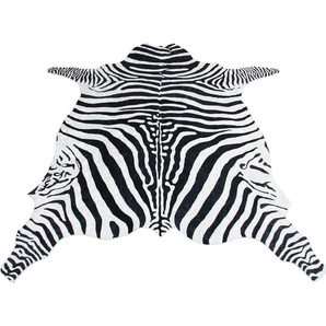 Teppich BRUNO BANANI Zebra Teppiche Gr. B/L: 155 cm x 190 cm, 6 mm, 1 St., schwarz-weiß (weiß, schwarz) Esszimmerteppiche Druckteppich in Fellform, Zebra-Optik, angenehme Haptik