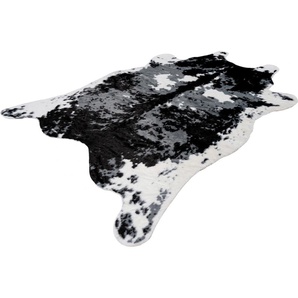 Teppich CALO-DELUXE Amun 202 Teppiche Gr. B/L: 160 cm x 230 cm, 19 mm, 1 St., schwarz (schwarz, weiß) Esszimmerteppiche
