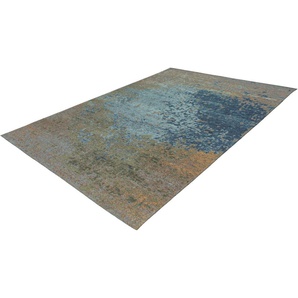 Teppich CALO-DELUXE Ophir 201 Teppiche Gr. B/L: 195 cm x 290 cm, 8 mm, 1 St., bunt (bunt, blau) Baumwollteppiche Kurzflor, Wohnzimmer