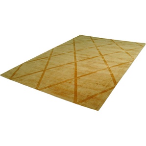 Teppich CALO-DELUXE Viteox 210 Teppiche Gr. B/L: 200 cm x 290 cm, 13 mm, 1 St., gelb Esszimmerteppiche Viskose, Kurzflor, Wohnzimmer