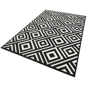 Teppich Velours in Schwarz/Weiß