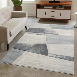 Teppich CARPET CITY BONITO 9053 Teppiche Gr. B/L: 200 cm x 290 cm, 11 mm, 1 St., grau Esszimmerteppiche Flachflor, Hochtief-Muster