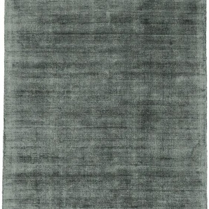 Teppich CARPETFINE Ava Viskoseteppich Teppiche Gr. B/L: 120 cm x 170 cm, 13 mm, 1 St., grün (dunkelgrün) Esszimmerteppiche Seidenoptik, leichter Glanz, auch als Läufer erhältlich