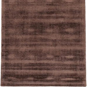 Teppich CARPETFINE Ava Viskoseteppich Teppiche Gr. B/L: 140 cm x 200 cm, 13 mm, 1 St., braun (dunkelbraun) Esszimmerteppiche Seidenoptik, leichter Glanz, auch als Läufer erhältlich