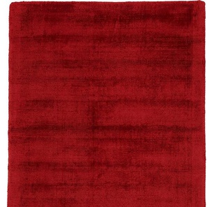Teppich CARPETFINE Ava Viskoseteppich Teppiche Gr. B/L: 75 cm x 200 cm, 13 mm, 1 St., rot Esszimmerteppiche Seidenoptik, leichter Glanz, auch als Läufer erhältlich