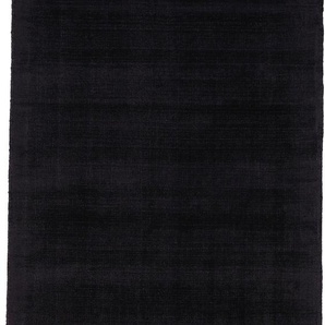 Teppich CARPETFINE Ava Viskoseteppich Teppiche Gr. B/L: 75 cm x 200 cm, 13 mm, 1 St., schwarz Esszimmerteppiche Seidenoptik, leichter Glanz, auch als Läufer erhältlich