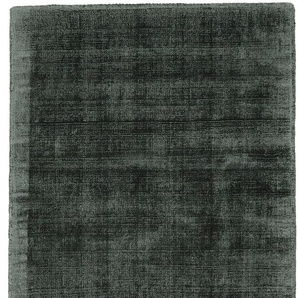 Teppich CARPETFINE Ava Viskoseteppich Teppiche Gr. B/L: 75 cm x 240 cm, 13 mm, 1 St., grün (dunkelgrün) Esszimmerteppiche Seidenoptik, leichter Glanz, auch als Läufer erhältlich