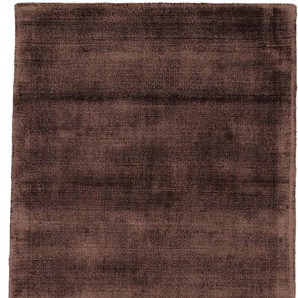 Teppich CARPETFINE Ava Viskoseteppich Teppiche Gr. B/L: 80 cm x 350 cm, 13 mm, 1 St., braun (dunkelbraun) Esszimmerteppiche