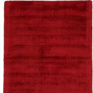 Teppich CARPETFINE Ava Viskoseteppich Teppiche Gr. B/L: 80 cm x 400 cm, 13 mm, 1 St., rot Esszimmerteppiche Seidenoptik, leichter Glanz, auch als Läufer erhältlich