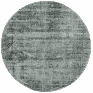 Teppich CARPETFINE Ava Viskoseteppich Teppiche Gr. Ø 200 cm, 13 mm, 1 St., grün (mint) Esszimmerteppiche Seidenoptik, leichter Glanz, Wohnzimmer