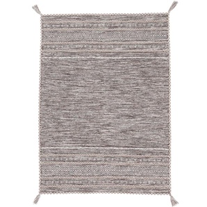 Teppich CARPETFINE Kelim Azizi Teppiche Gr. B/L: 240 cm x 340 cm, 5 mm, 1 St., beige Fransenteppich Orientalische Muster Baumwolle, Wendeteppich mit Fransen, Wohnzimmer