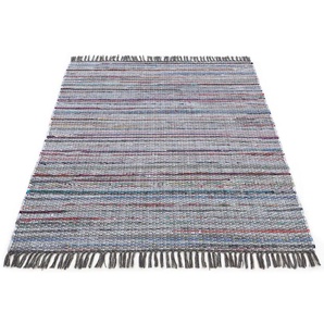 Teppich CARPETFINE Kelim Chindi, Wendeteppich Teppiche Gr. B/L: 200 cm x 250 cm, 6 mm, 1 St., grau Baumwollteppiche