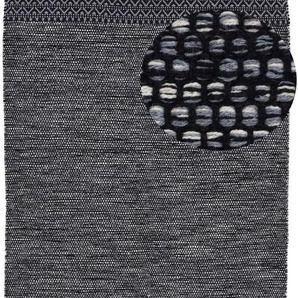 Teppich CARPETFINE Kelim Mia Teppiche Gr. B/L: 200 cm x 250 cm, 6 mm, 1 St., schwarz Baumwollteppiche Baumwolle Wendeteppich, Wohnzimmer