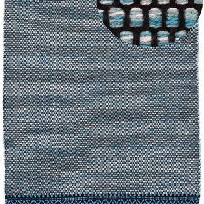 Teppich CARPETFINE Kelim Mia Teppiche Gr. B/L: 200 cm x 290 cm, 6 mm, 1 St., blau Baumwollteppiche Baumwolle Wendeteppich, Wohnzimmer