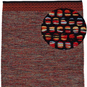 Teppich CARPETFINE Kelim Mia Teppiche Gr. B/L: 200 cm x 290 cm, 6 mm, 1 St., orange (terra) Baumwollteppiche Baumwolle Wendeteppich, Wohnzimmer