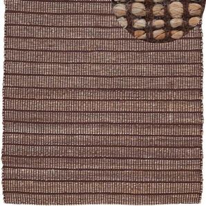 Teppich CARPETFINE Lara Teppiche Gr. B/L: 200 cm x 290 cm, 6 mm, 1 St., braun Baumwollteppiche Wendeteppich aus JuteBaumwolle, Wohnzimmer
