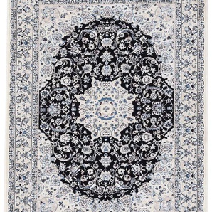 Teppich CARPETFINE Nain Diane Teppiche Gr. B/L: 120 cm x 170 cm, 8 mm, 1 St., blau Nain-Teppiche Kurzflorteppich, Orient Look