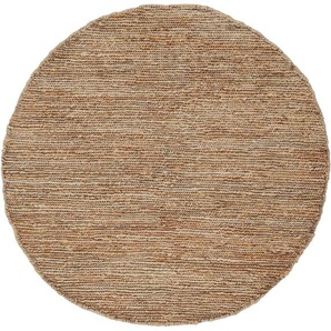 Teppich CARPETFINE Nala Juteteppich Teppiche Gr. Ø 90 cm, 9 mm, 1 St., beige Juteteppiche Teppiche wendbar, aus 100% Jute, in vielen Größen und Formen, quadratisch, rund