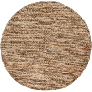 Teppich CARPETFINE Nala Juteteppich Teppiche Gr. Ø 90 cm, 9 mm, 1 St., beige Juteteppiche Teppiche wendbar, aus 100% Jute, in vielen Größen und Formen, quadratisch, rund