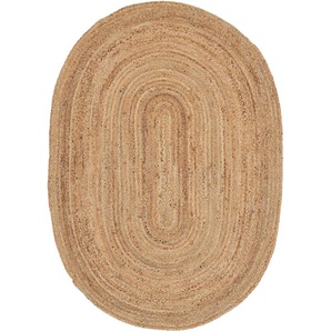 Teppich CARPETFINE Nele Juteteppich Naturfaser Teppiche Gr. B/L: 200 cm x 290 cm, 6 mm, 1 St., beige (natur) Teppich Webteppich Flachgewebeteppich Handwebteppich Juteteppich Kurzflorteppich Orientteppich Outdoorteppich Juteteppiche Teppiche geflochtener
