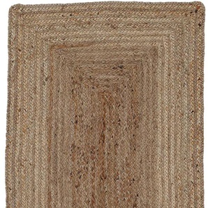 Teppich CARPETFINE Nele Juteteppich Naturfaser Teppiche Gr. B/L: 75 cm x 300 cm, 6 mm, 1 St., beige (natur) Flachgewebeteppich Handwebteppich Juteteppich Kurzflorteppich Orientteppich Outdoorteppich Teppich Webteppich Juteteppiche Teppiche geflochtener