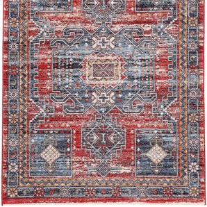 Teppich CARPETFINE Phoenix Teppiche Gr. B/L: 200 cm x 290 cm, 6 mm, 1 St., rot Esszimmerteppiche Vintage Look, Wohnzimmer