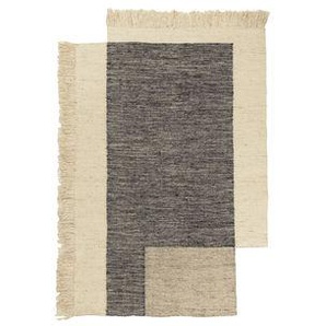 Teppich Counter textil schwarz / 140 x 200 cm - Ø 100 – Handgewebte Wolle - Ferm Living - Schwarz