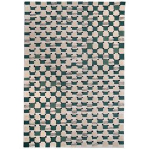 Teppich Damier textil grün / 170 x 240 cm - Handgetuftet - Maison Sarah Lavoine - Grün