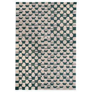 Teppich Damier textil grün / 200 x 300 cm - Handgetuftet - Maison Sarah Lavoine - Grün