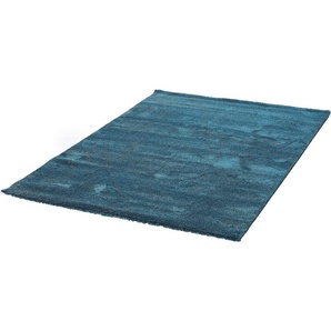 Teppich DEKOWE Blanche Teppiche Gr. B/L: 160 cm x 230 cm, 20 mm, 1 St., blau (türkis) Esszimmerteppiche Kurzflor, Uni Farben, leichter Glanz, weiche Qualität, Wohnzimmer