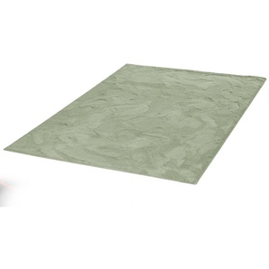 Teppich DEKOWE Dorothy Teppiche Gr. B/L: 120 cm x 170 cm, 20 mm, 1 St., grün Esszimmerteppiche Uni Farben, besonders weich & kuschelig, Wohnzimmer, Schlafzimmer