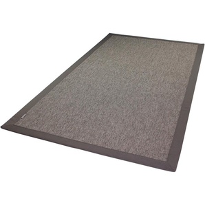 Teppich DEKOWE Naturino Rips Teppiche Gr. B/L: 160 cm x 230 cm, 7 mm, 1 St., grau (platinfarben) Esszimmerteppiche Flachgewebe, Sisal-Optik, mit Bordüre, In- und Outdoor geeignet