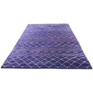 Teppich Designer Teppich handgeknüpft lila, morgenland, rechteckig, Höhe: 18 mm, Viskose