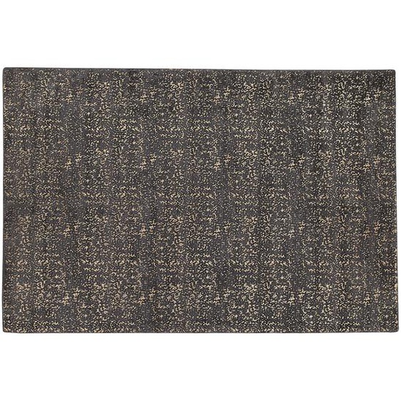 Teppich Dunkelgrau Viskose 160x230cm abstraktes Muster in Gold Kurzflor rechteckig Zeitloser Stil Glamour Look