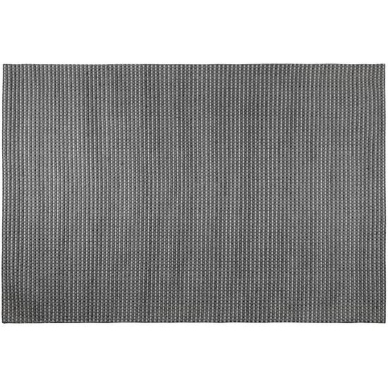 Teppich Dunkelgrau Wolle Polyester 160 x 230 cm Kurzflor Modern Handgetuftet Rechteckig