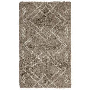 Teppich Edea textil beige / 150 x 90 cm - Langflor / Baumwolle - Bloomingville - Beige