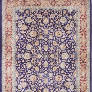 Teppich ELLE DECORATION Keshan Maschad Teppiche Gr. B/L: 120 cm x 160 cm, 5 mm, 1 St., blau (navy) Esszimmerteppiche Orientalisch, Orient, Kurzflor, Vintage, Wohnzimmer, Schlafzimmer