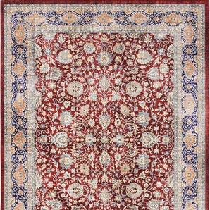 Teppich ELLE DECORATION Keshan Maschad Teppiche Gr. B/L: 160 cm x 230 cm, 5 mm, 1 St., rot (weinrot) Esszimmerteppiche Orientalisch, Orient, Kurzflor, Vintage, Wohnzimmer, Schlafzimmer