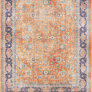 Teppich ELLE DECORATION Keshan Maschad Teppiche Gr. B/L: 200 cm x 290 cm, 5 mm, 1 St., goldfarben (goldgelb) Orientalische Muster