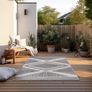 Teppich ELLE DECORATION Rhombus, In- und Outdoor Teppiche Gr. B/L: 160 cm x 230 cm, 5 mm, 1 St., schwarz Moderne Teppiche